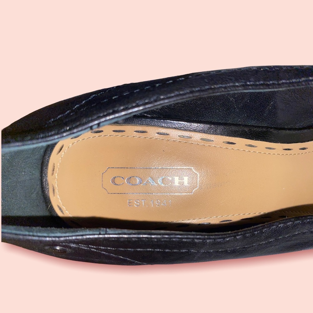 Coach Adra black leather heels, like new! Size 9 - Picture 7 of 8